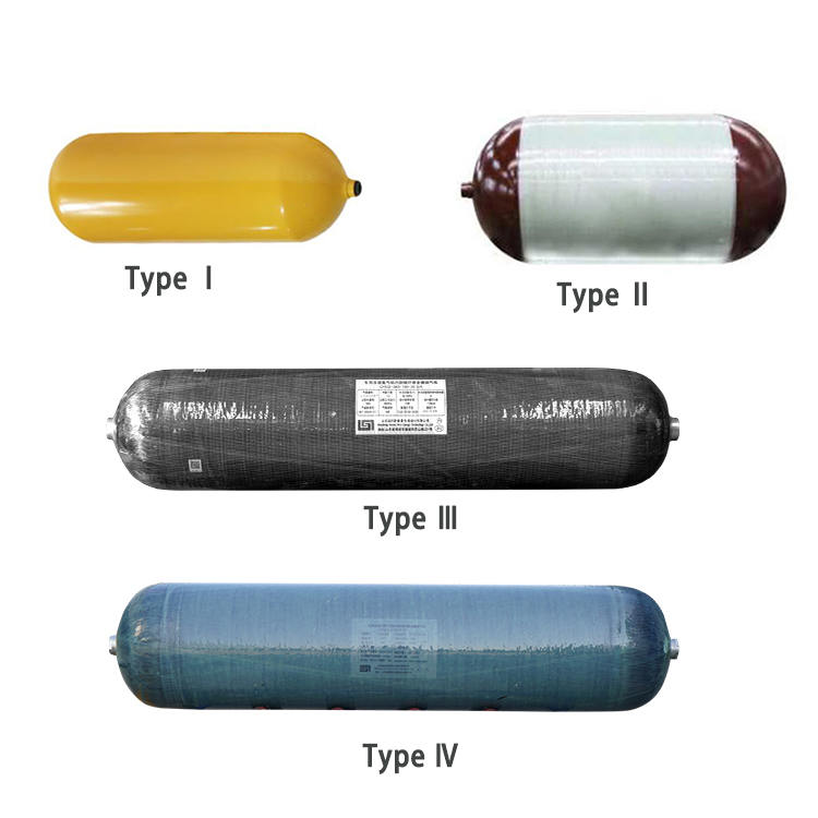 Type 1 2 3 4 CHG Vehicle Storage Tank High Pressure CNG Gas Cylinder for Bus
